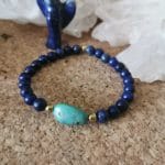 Bracelet en LAPIS LAZULI - Hématite dorée et TURQUOISE du Tibet