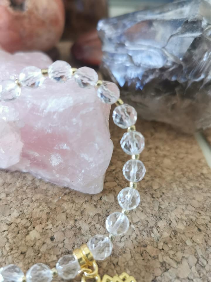 Bracelet en Cristal de Roche Facetté