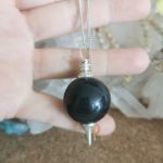 Pendule Pointe en Obsidienne noire