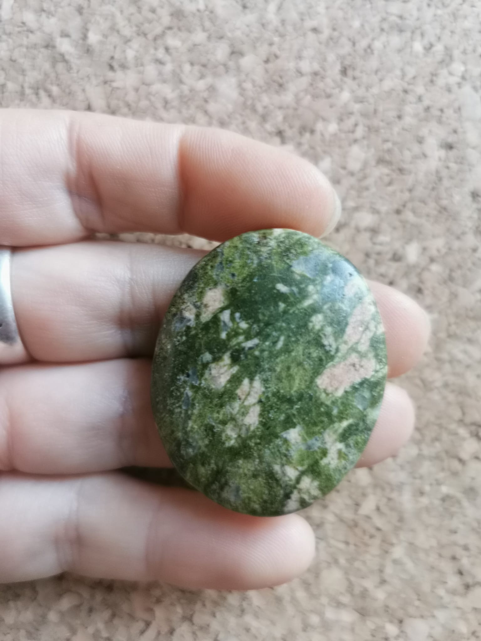 Galet en Epidote Unakite