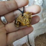Dragon 🐲 en Oeil de Tigre sculpté