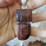 Pendentif en OBSIDIENNE Acajou
