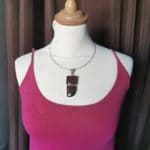 Pendentif en OBSIDIENNE Acajou