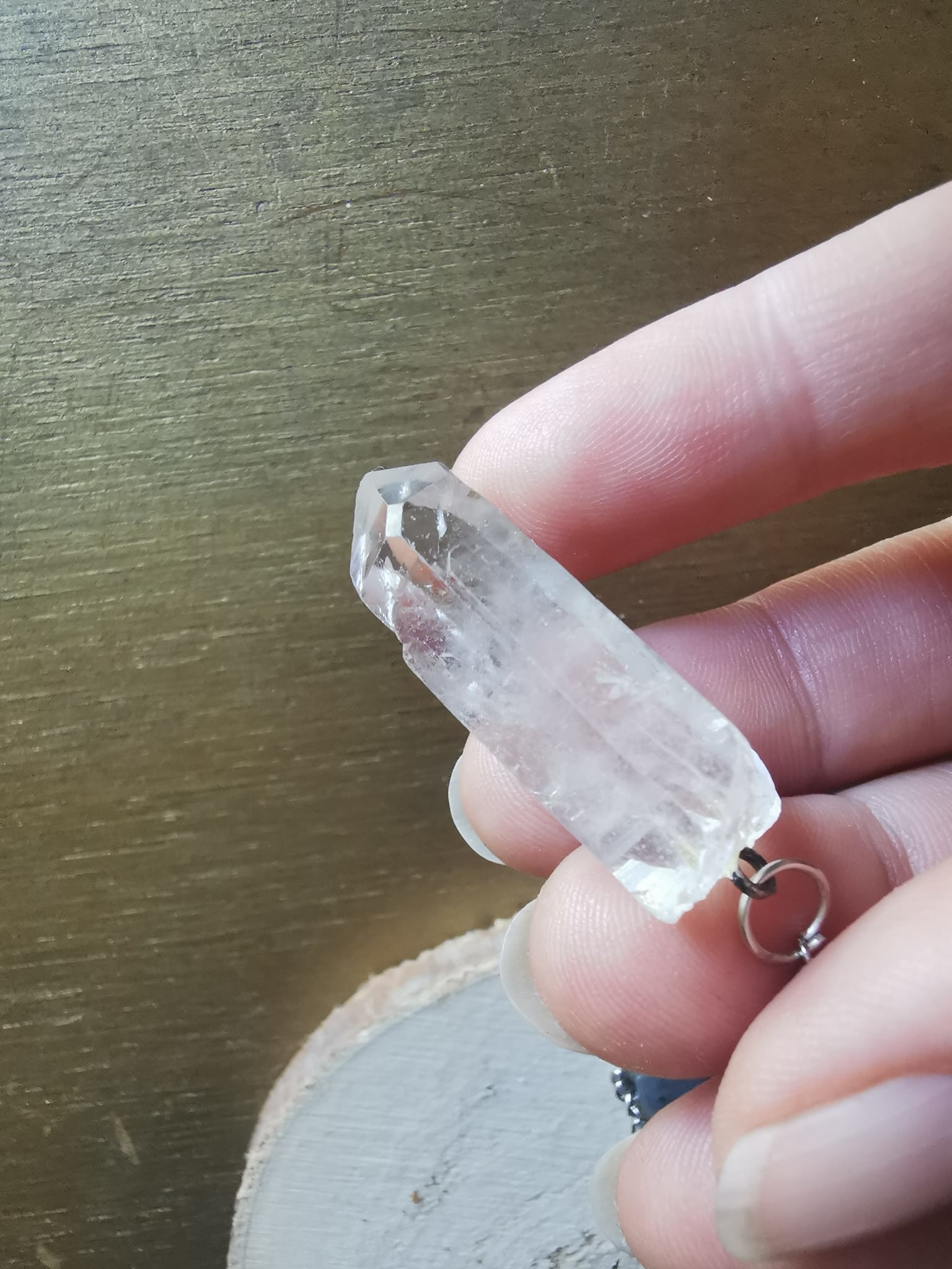 Pendule en Cristal de Roche et Labradorite.....