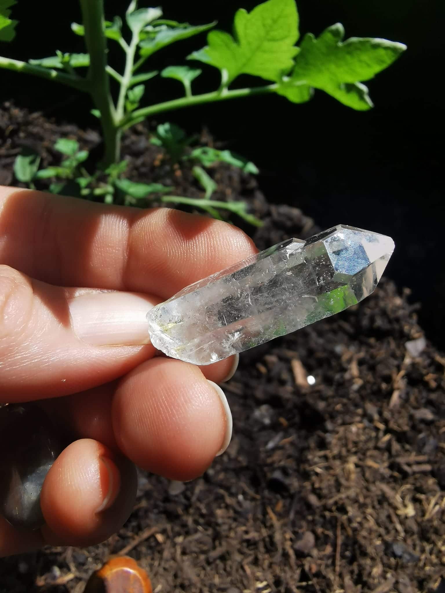 Pendule en Cristal de Roche et Labradorite....