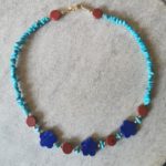 collier turquoise - lapis-jaspe rouge
