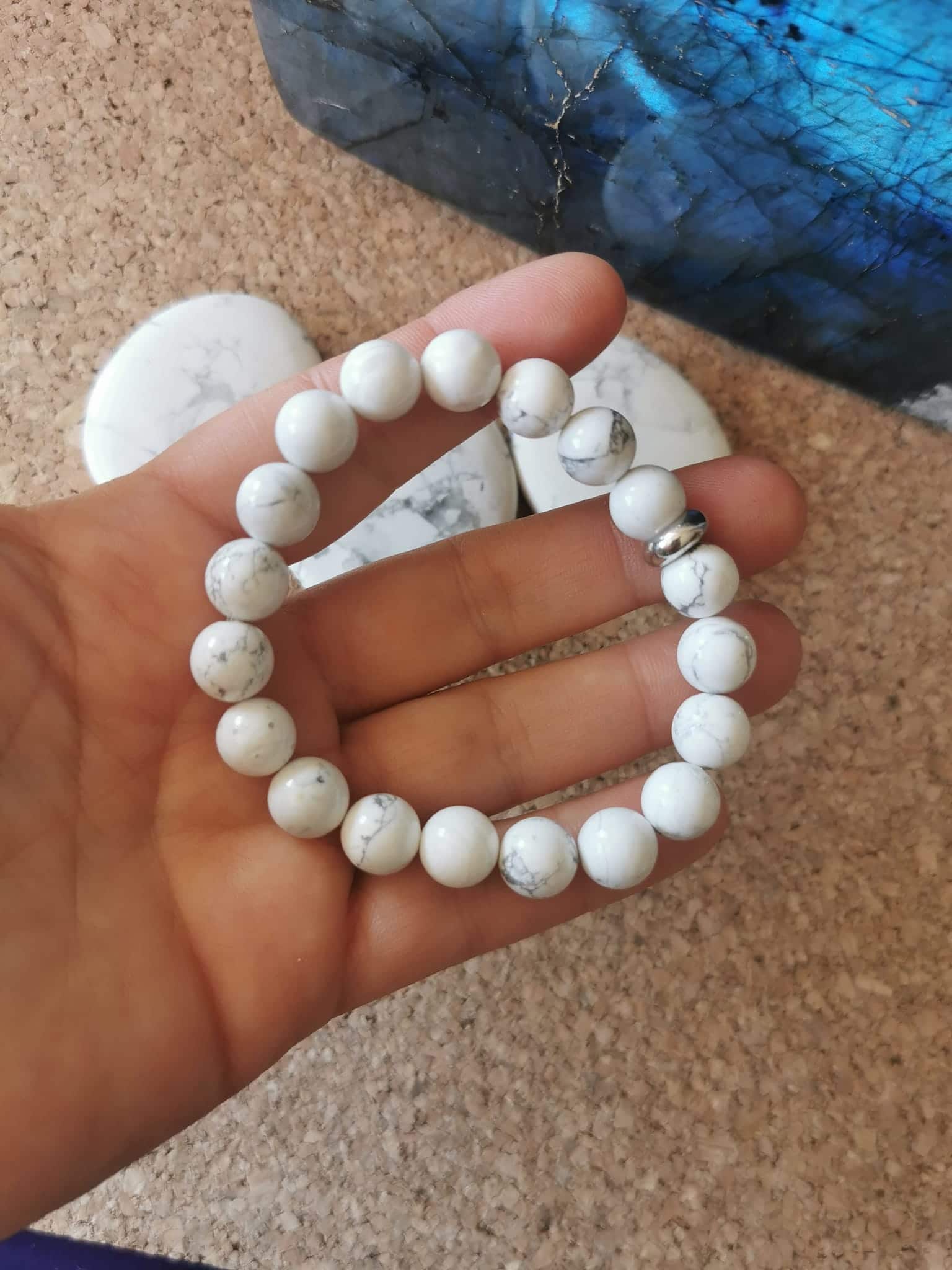 bracelet en howlite de 10mm bracelet en howlite de 10 mm