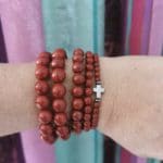 Bracelets en Jaspe Rouge Pierres de 10 mm