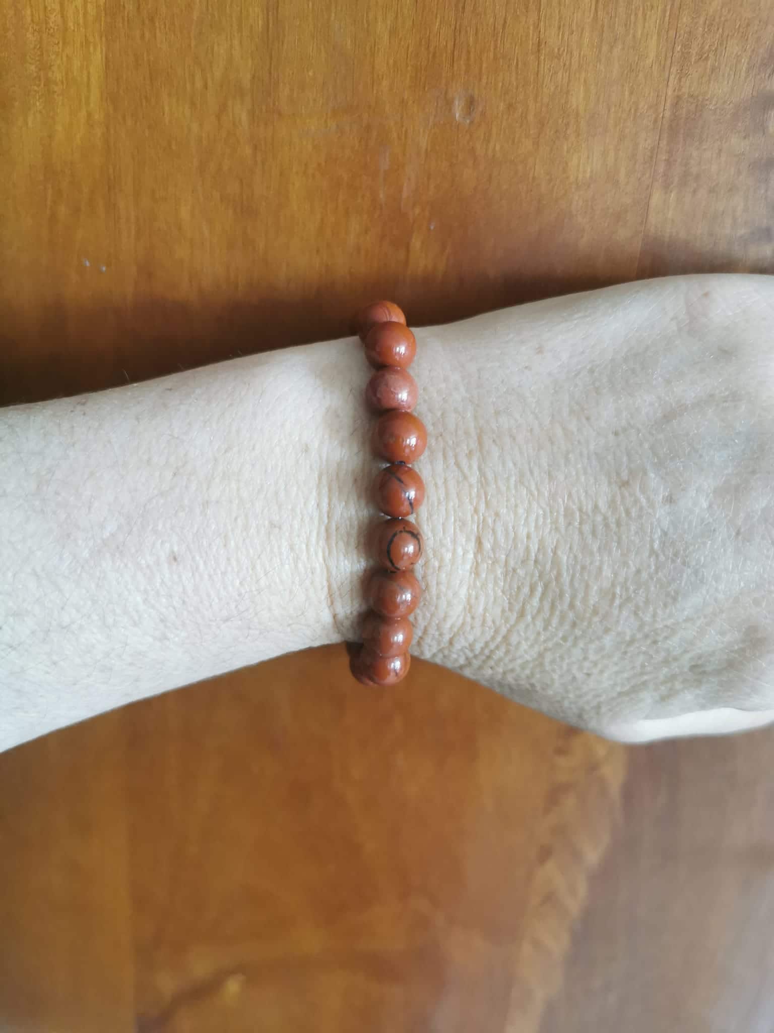 bracelet jaspe rouge 8mm- Bracelets en Jaspe Rouge Pierres de 10 mm