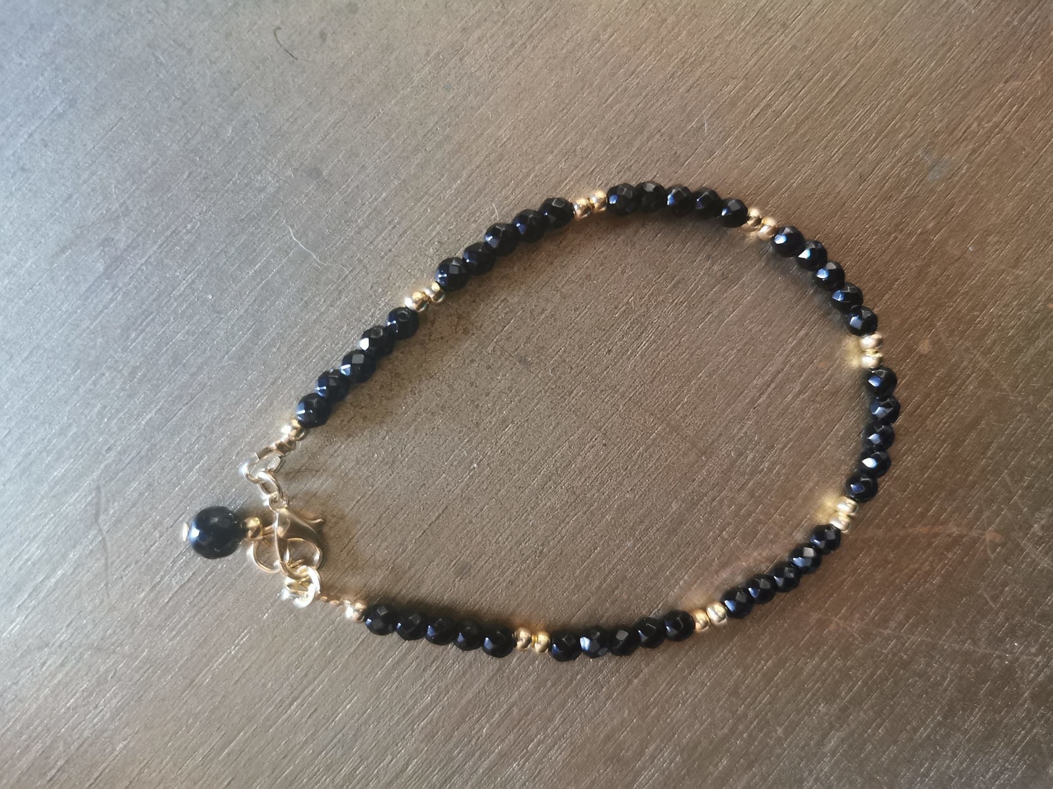 Chevillère hématite et Onyx-