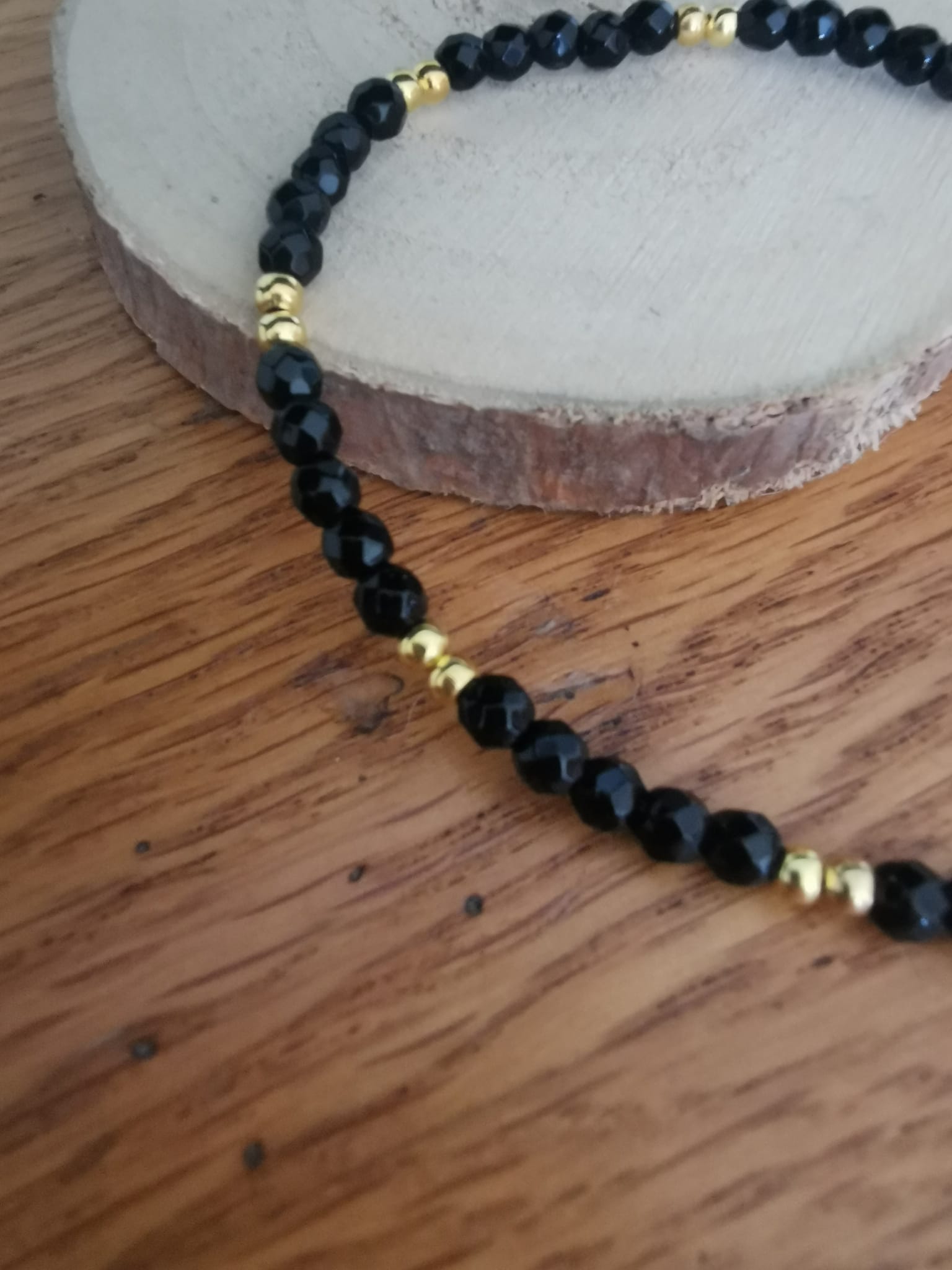 Chevillère hématite et Onyx..