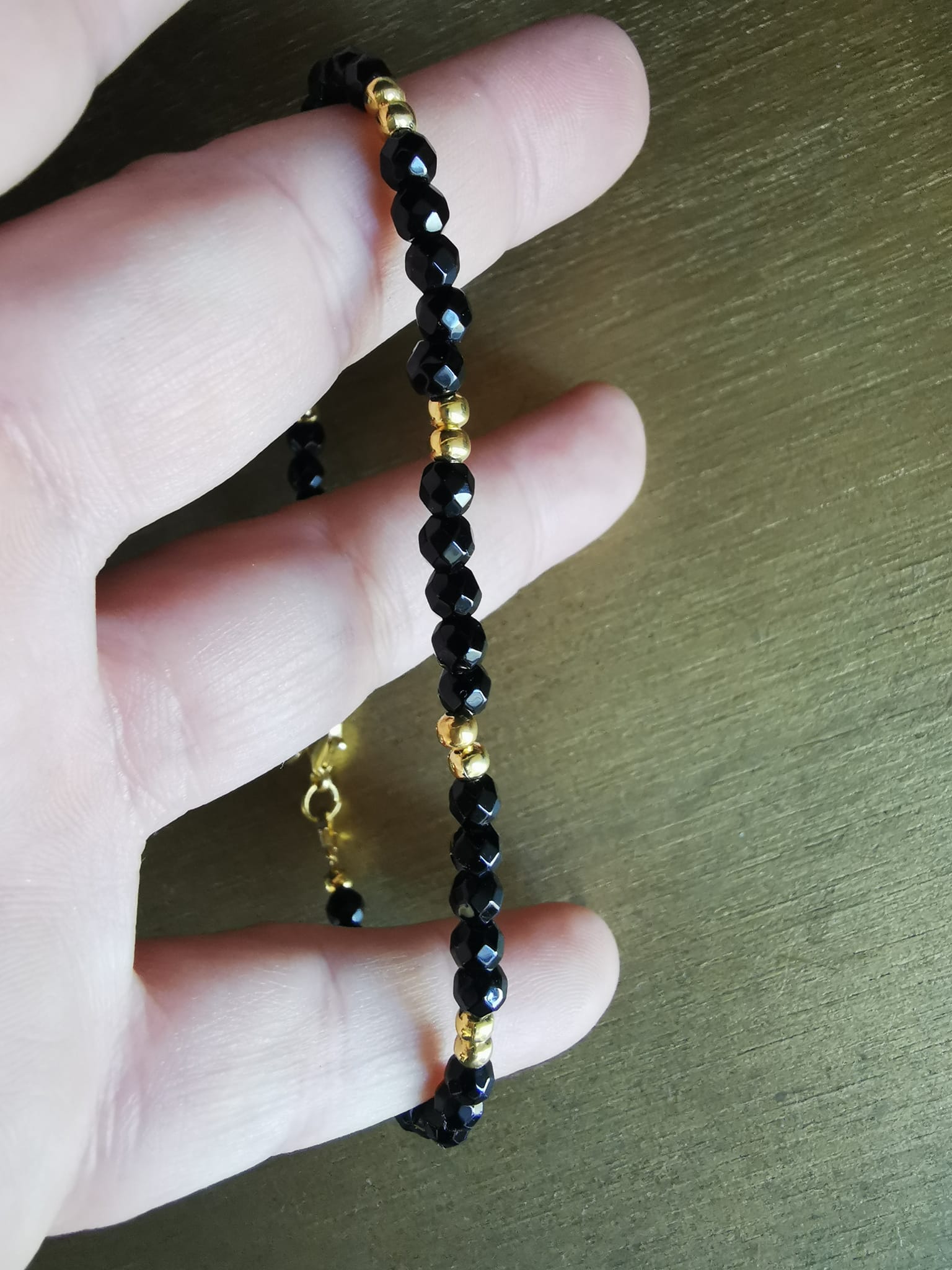 Chevillère hématite et Onyx