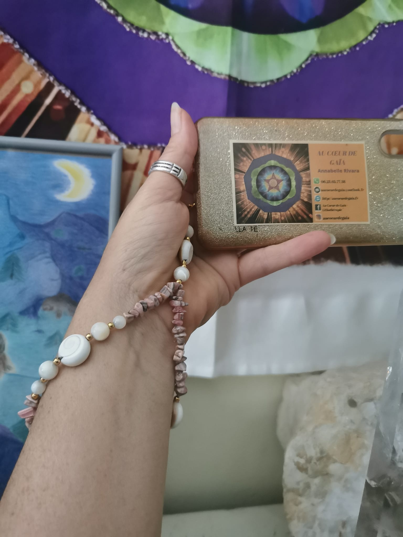 Bijoux de Portables Rhodochrosite oeil de st Luçie .