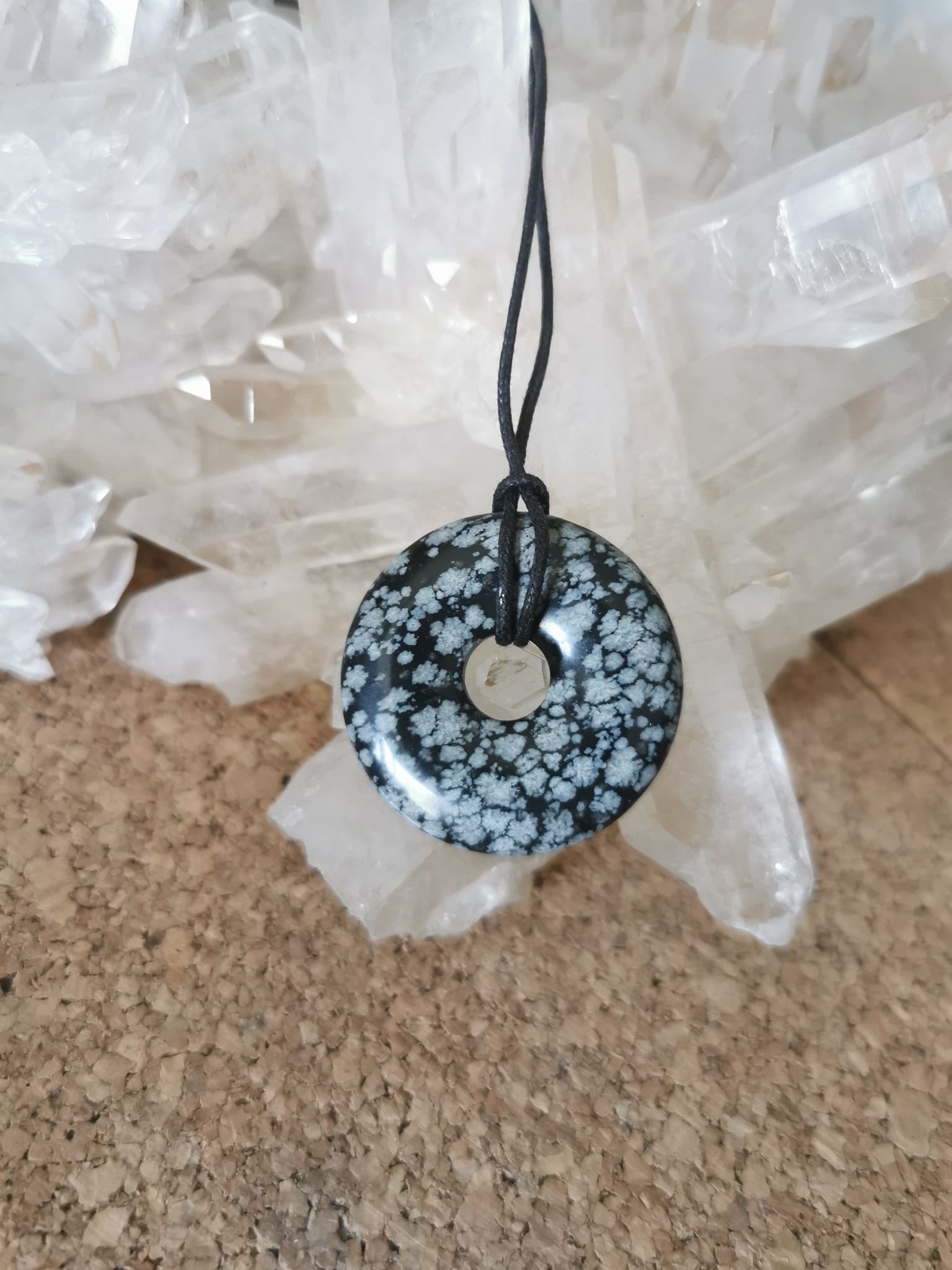 Collier Donut en Obsidienne mouchetée-