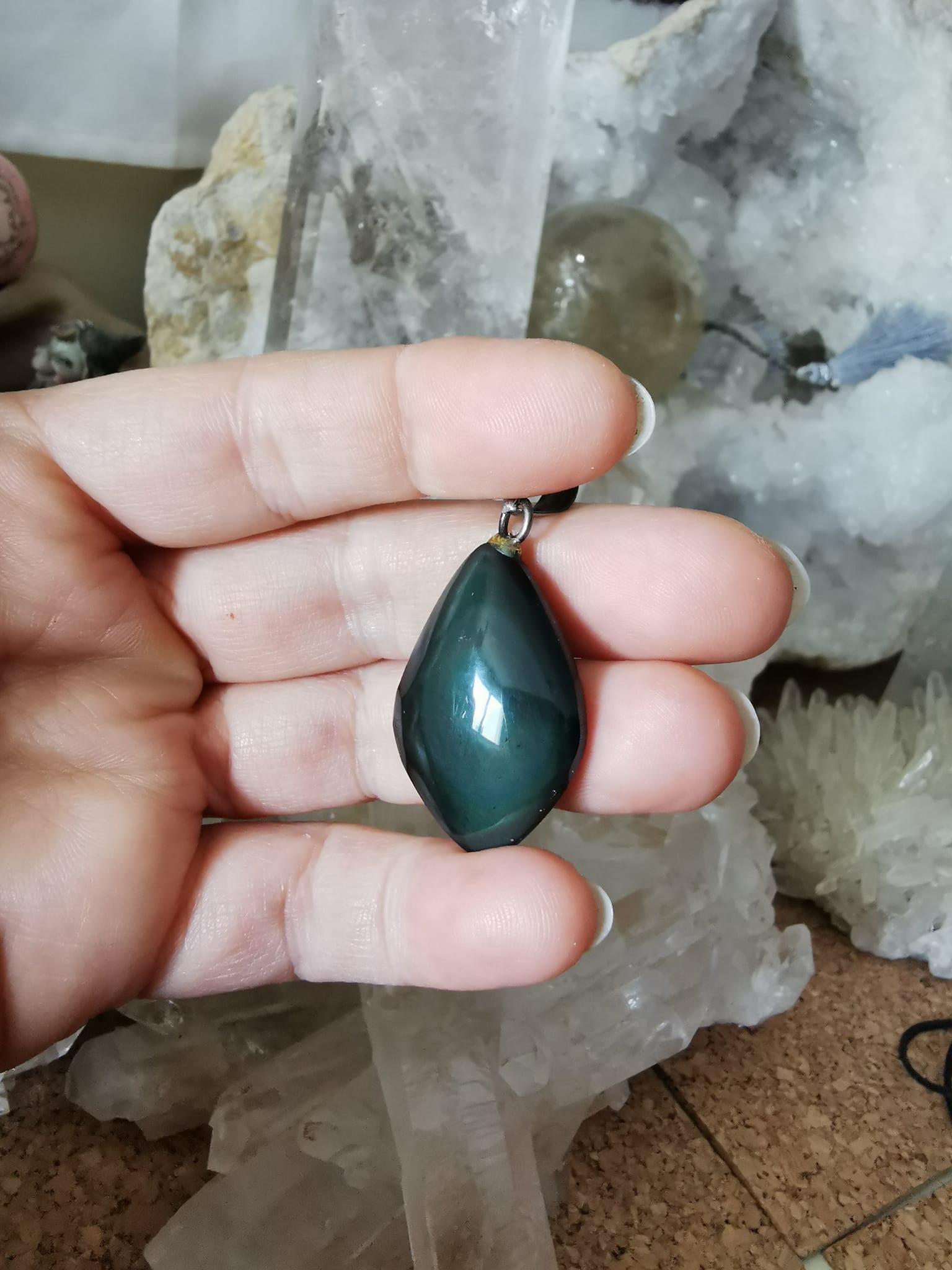 Collier en Obsidienne Oeil Celeste-