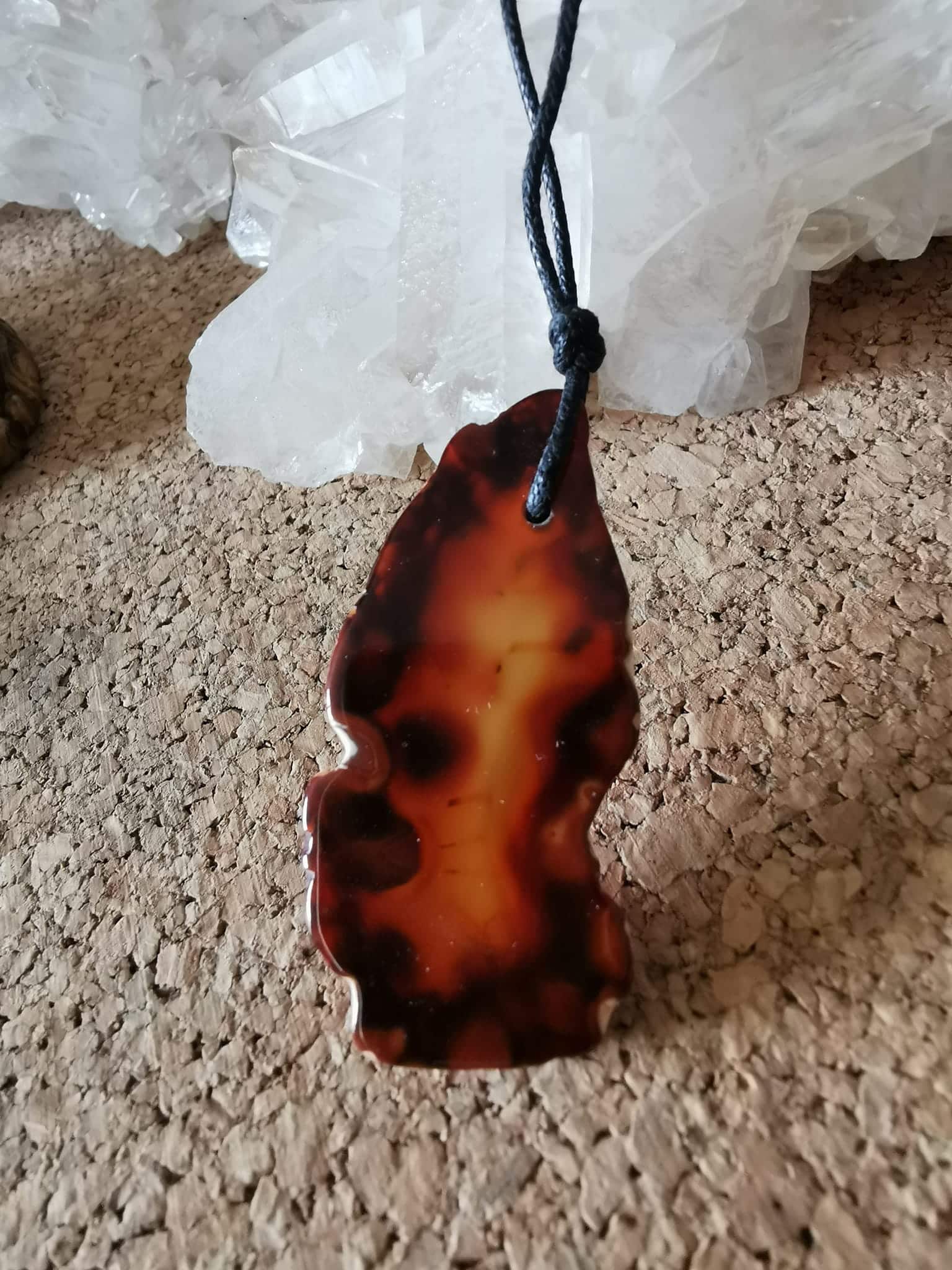 Collier en Cornaline-.