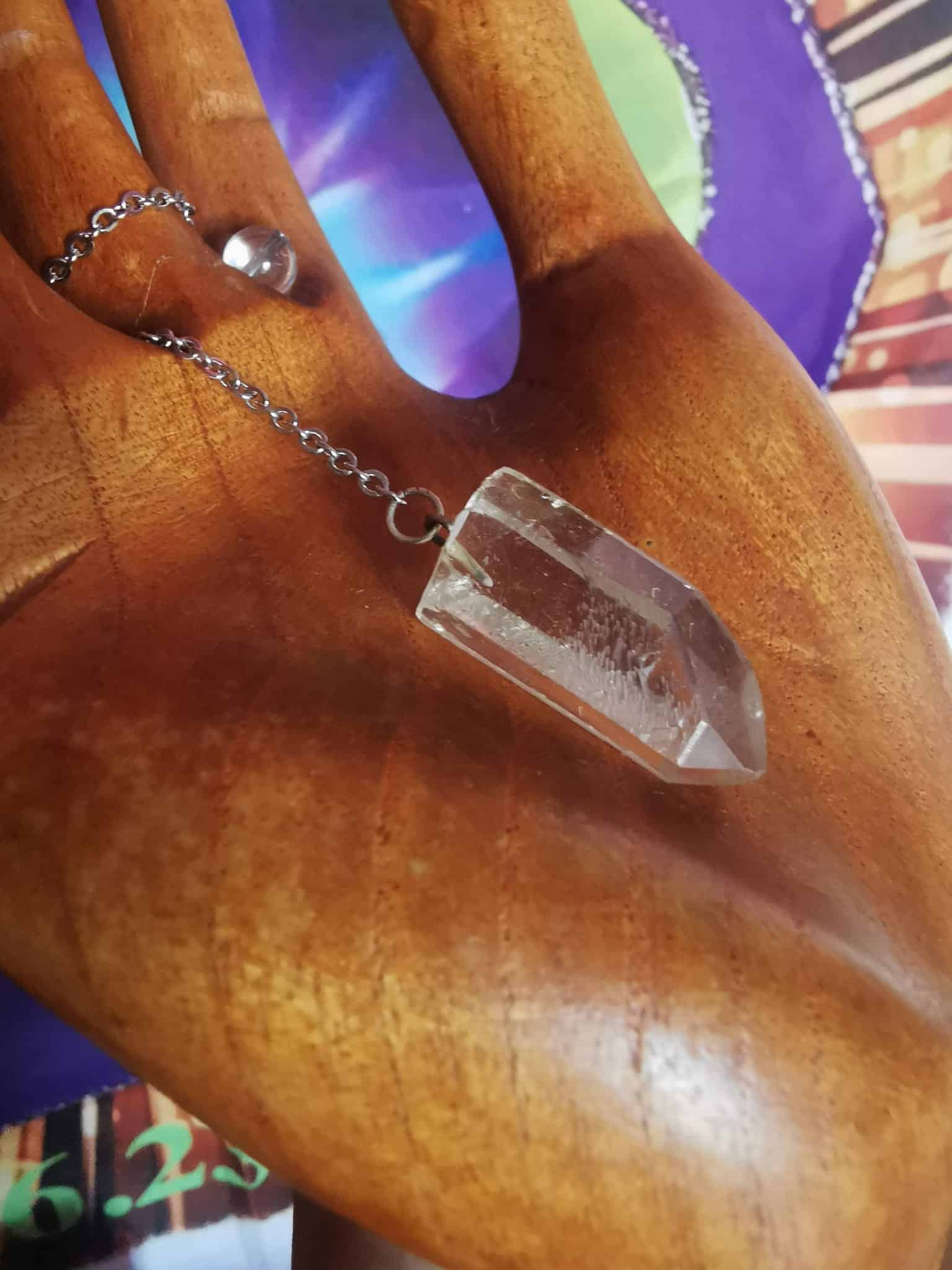 -Pendule en Quartz Lémurien - Pierre Naturelle