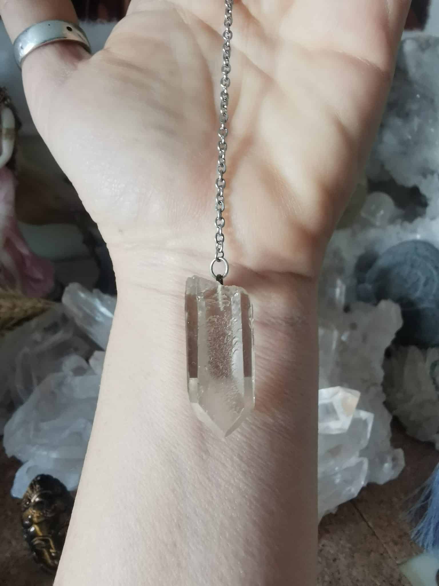 Pendule en Quartz Lémurien - Pierre Naturelle..